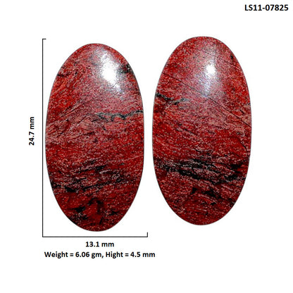 Snake Skin Jasper Pair 13.1x24.7x4.5 mm Oval Shape Polished Gemstone LS11-07825