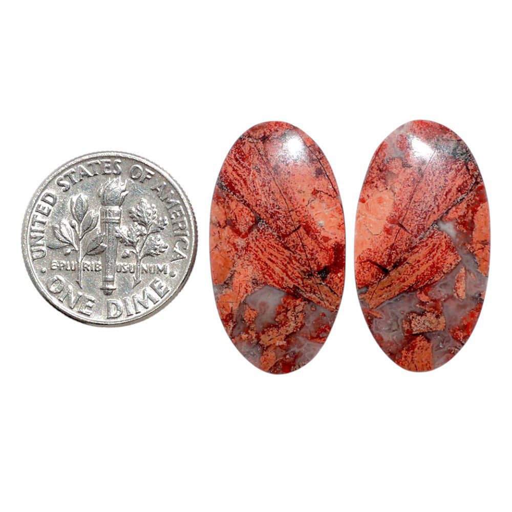 Snake Skin Jasper Pair 13.6x25.75x3.7 mm Oval Shape Polished Gemstone LS11-07826