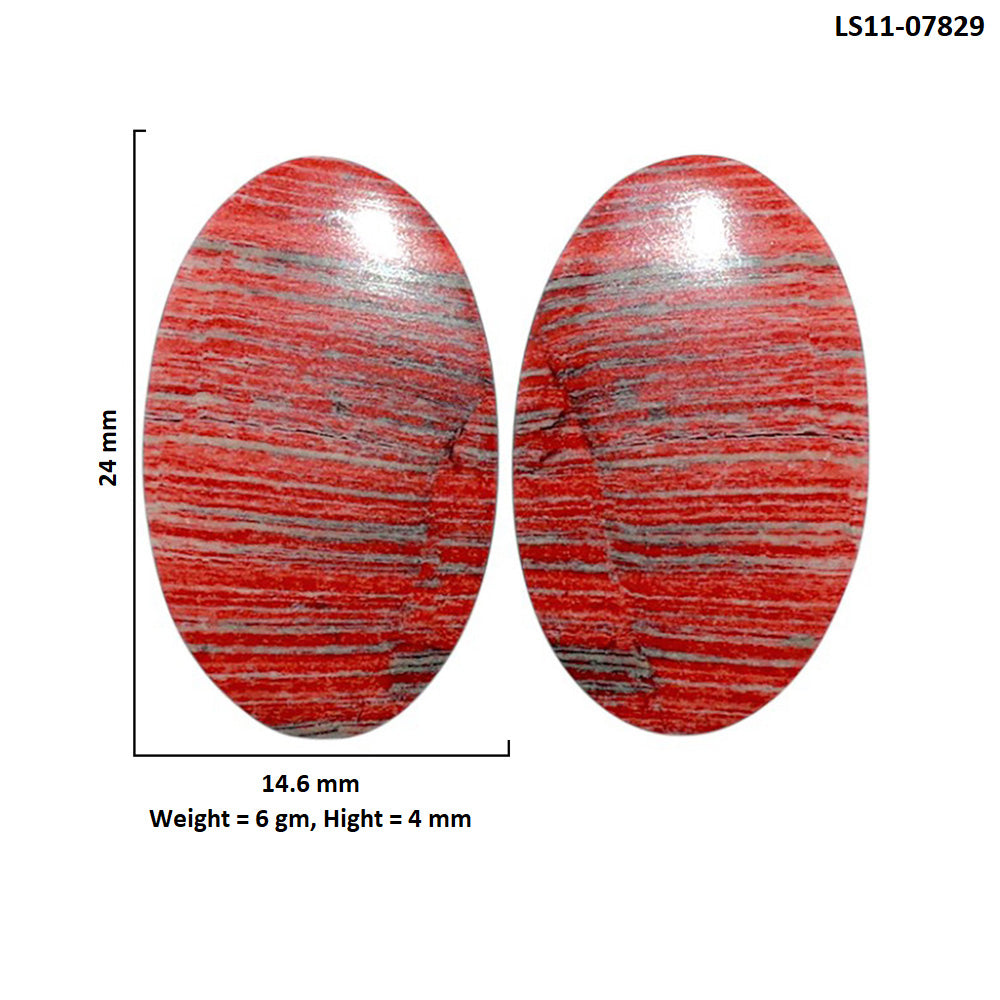 Snake Skin Jasper Pair 14.6x24x4 mm Oval Shape Polished Gemstone LS11-07829