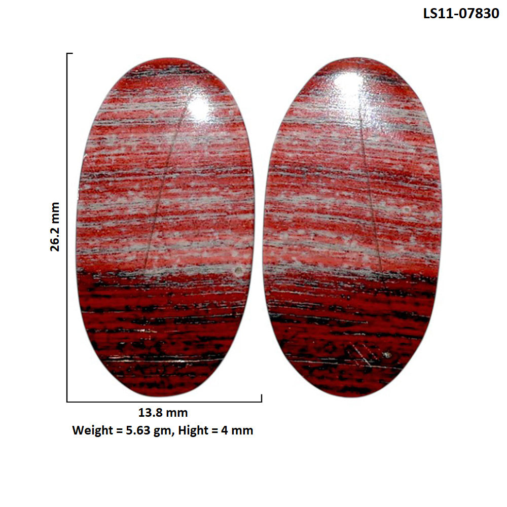 Snake Skin Jasper Pair 13.8x26.2x4 mm Oval Shape Polished Gemstone LS11-07830