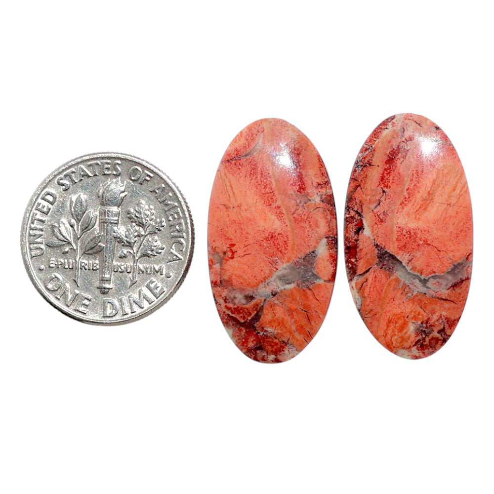 Snake Skin Jasper Pair 13.2x24.85x4.7 mm Oval Shape Polished Gemstone LS11-07832