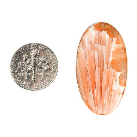 Orange Scolecite 18.9x33.6x5.7 mm Oval Shape Polished Gemstone LS110-06196