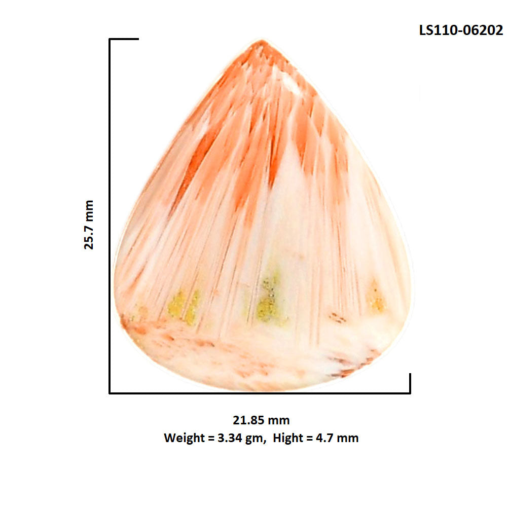 Orange Scolecite 21.85x25.7x4.7 mm Pear Shape Polished Gemstone LS110-06202