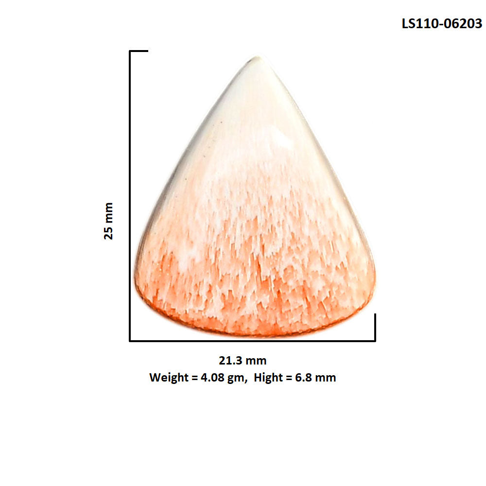 Orange Scolecite 21.3x25x6.8 mm Pear Shape Polished Gemstone LS110-06203
