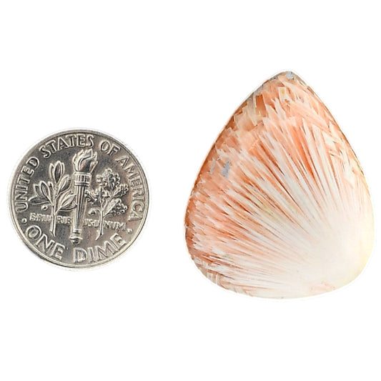 Orange Scolecite 23.9x28.75x5.5 mm Pear Shape Polished Gemstone LS110-06207