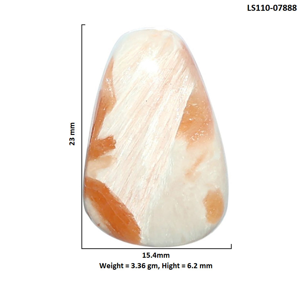 Orange Scolecite 15.4x23x6.2 mm Fancy Shape Polished Gemstone LS110-07888