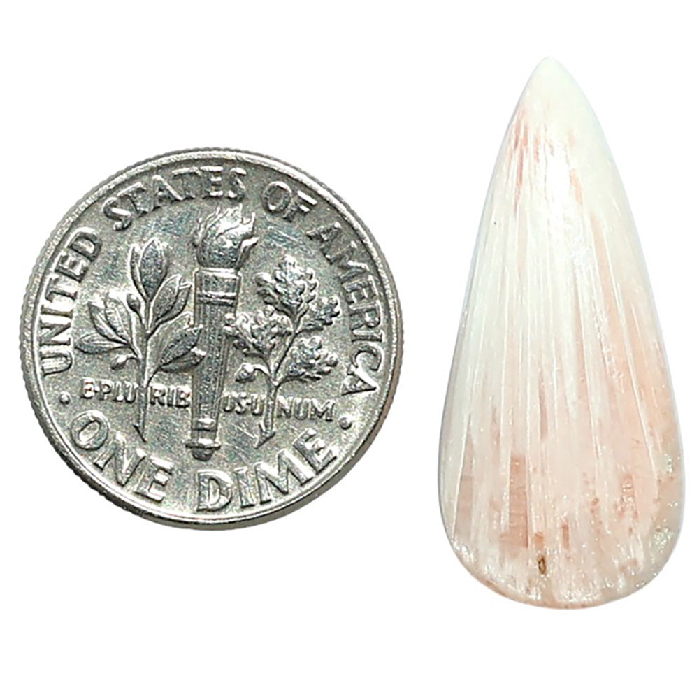 Orange Scolecite 11.5x25.5x4.5 mm Pear Shape Polished Gemstone LS110-07889