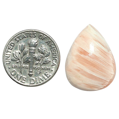 Orange Scolecite 15.5x20.6x5 mm Pear Shape Polished Gemstone LS110-07890