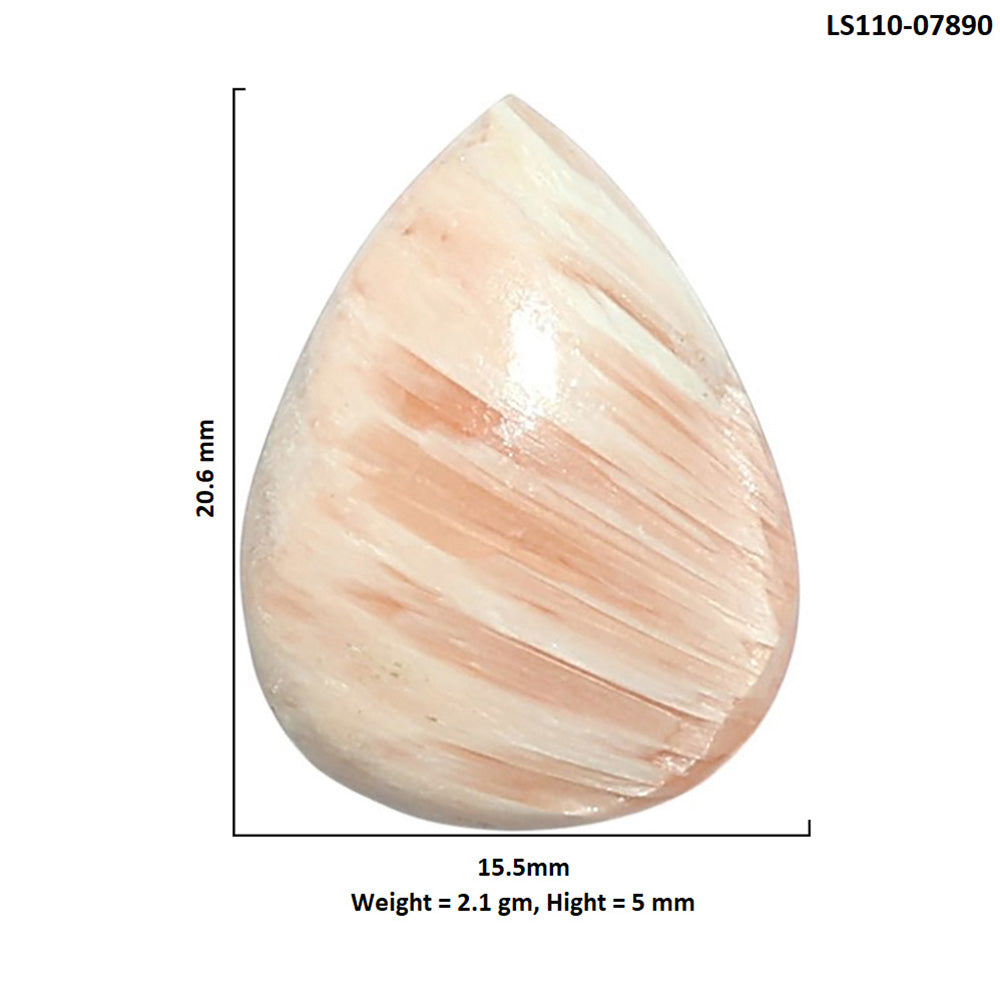 Orange Scolecite 15.5x20.6x5 mm Pear Shape Polished Gemstone LS110-07890