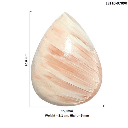 Orange Scolecite 15.5x20.6x5 mm Pear Shape Polished Gemstone LS110-07890