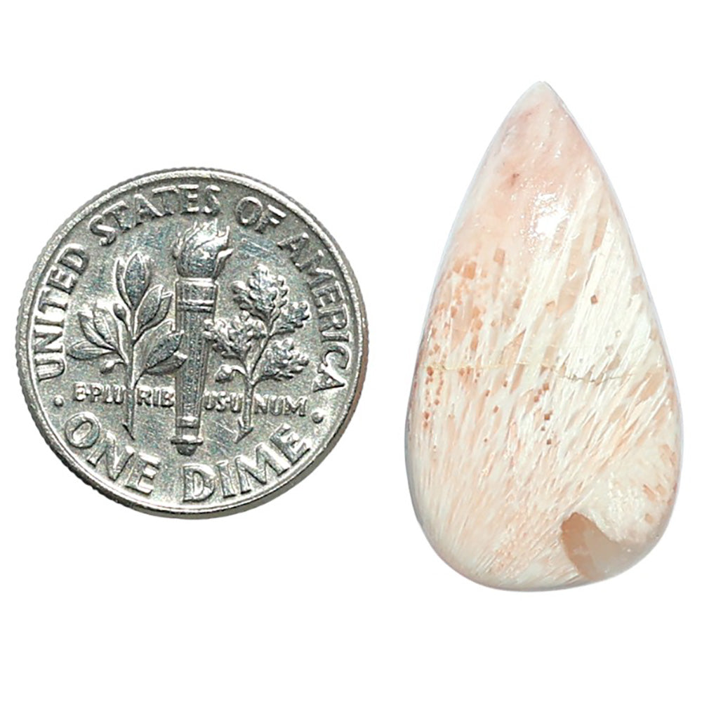 Orange Scolecite 14x25.65x4.8 mm Pear Shape Polished Gemstone LS110-07892