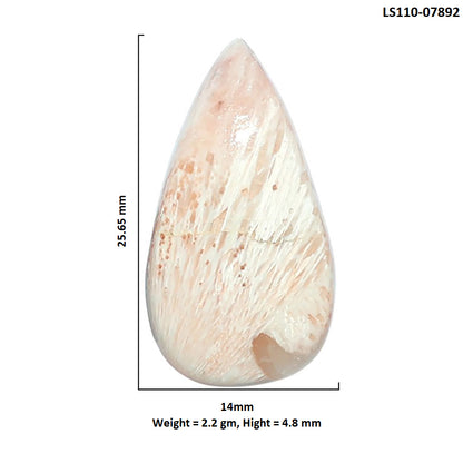 Orange Scolecite 14x25.65x4.8 mm Pear Shape Polished Gemstone LS110-07892