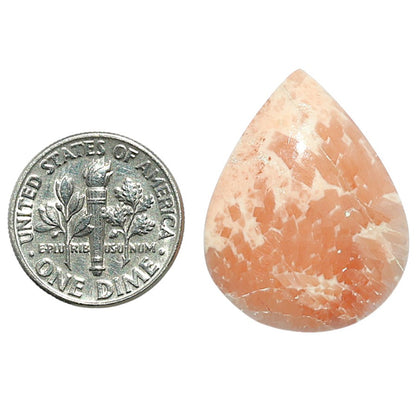 Orange Scolecite 20.5x26.3x6 mm Pear Shape Polished Gemstone LS110-07897