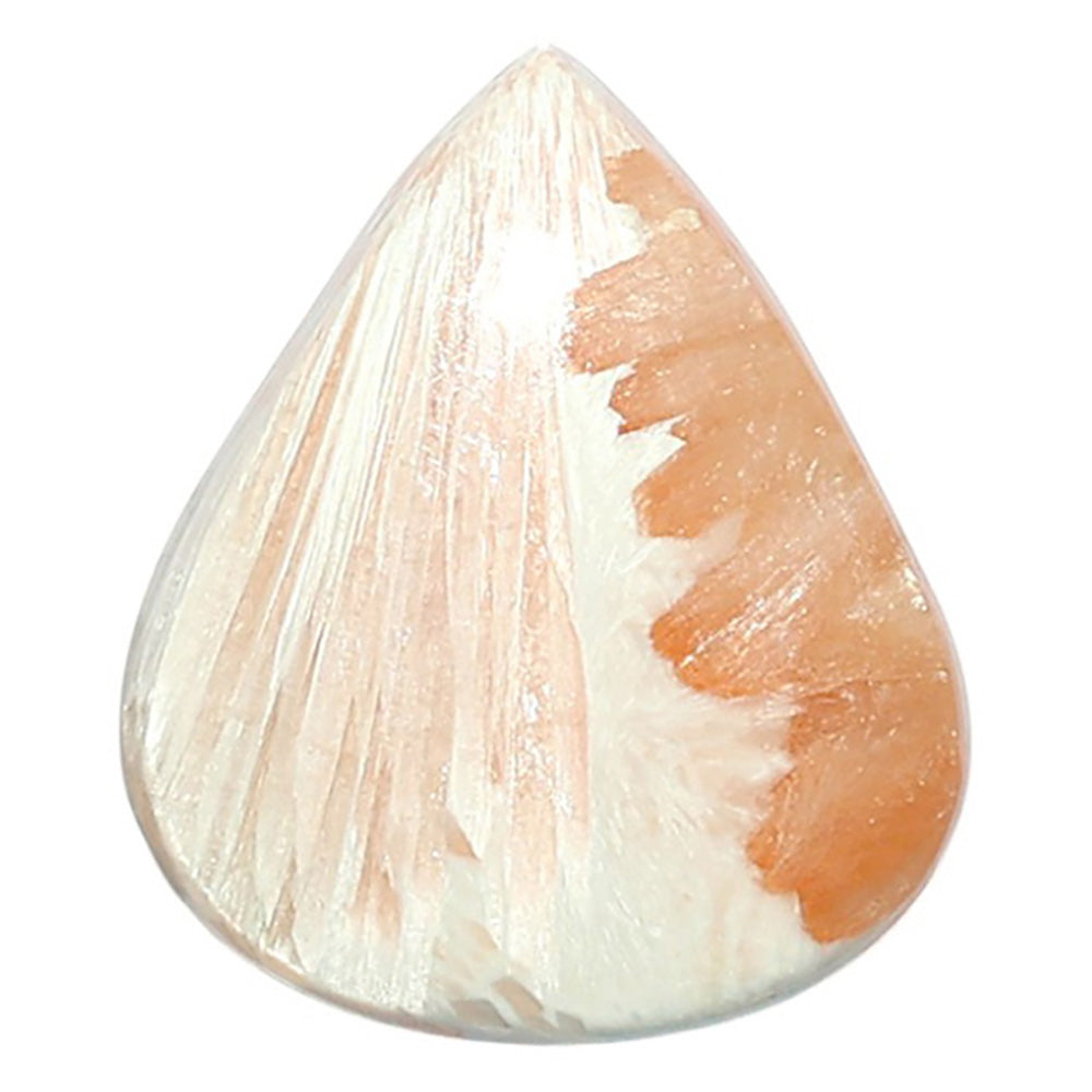Orange Scolecite 21.7x25.65x4.5 mm Pear Shape Polished Gemstone LS110-07899