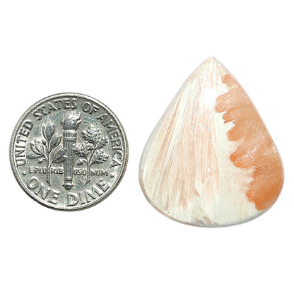 Orange Scolecite 21.7x25.65x4.5 mm Pear Shape Polished Gemstone LS110-07899