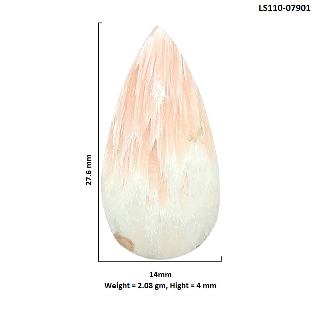 Orange Scolecite 14x27.6x4 mm Pear Shape Polished Gemstone LS110-07901