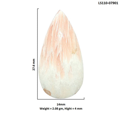 Orange Scolecite 14x27.6x4 mm Pear Shape Polished Gemstone LS110-07901