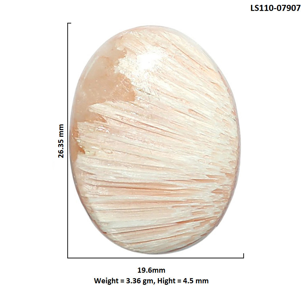 Orange Scolecite 19.6x26.35x4.5 mm Oval Shape Polished Gemstone LS110-07907