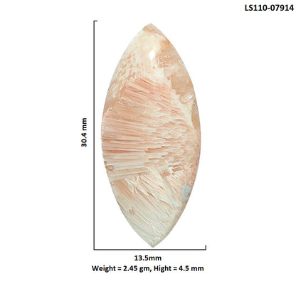 Orange Scolecite 13.5x30.4x4.5 mm Marquise Shape Polished Gemstone LS110-07914