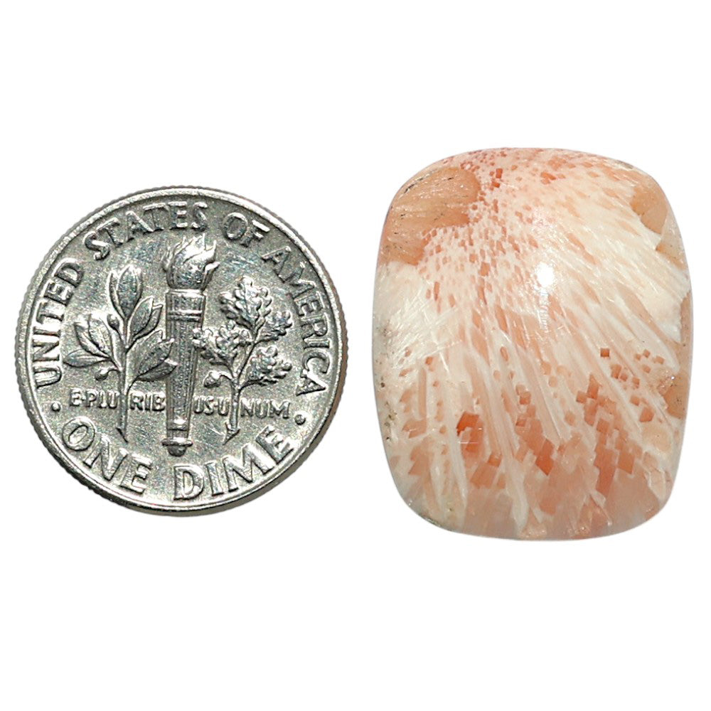 Orange Scolecite 17.2x21.2x6.3 mm Cushion Shape Polished Gemstone LS110-07915