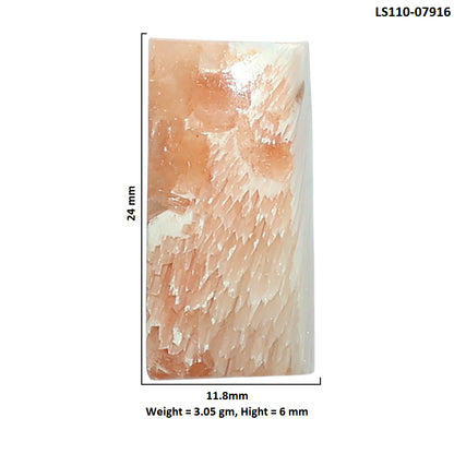 Orange Scolecite 11.8x24x6 mm Baguette Shape Polished Gemstone LS110-07916