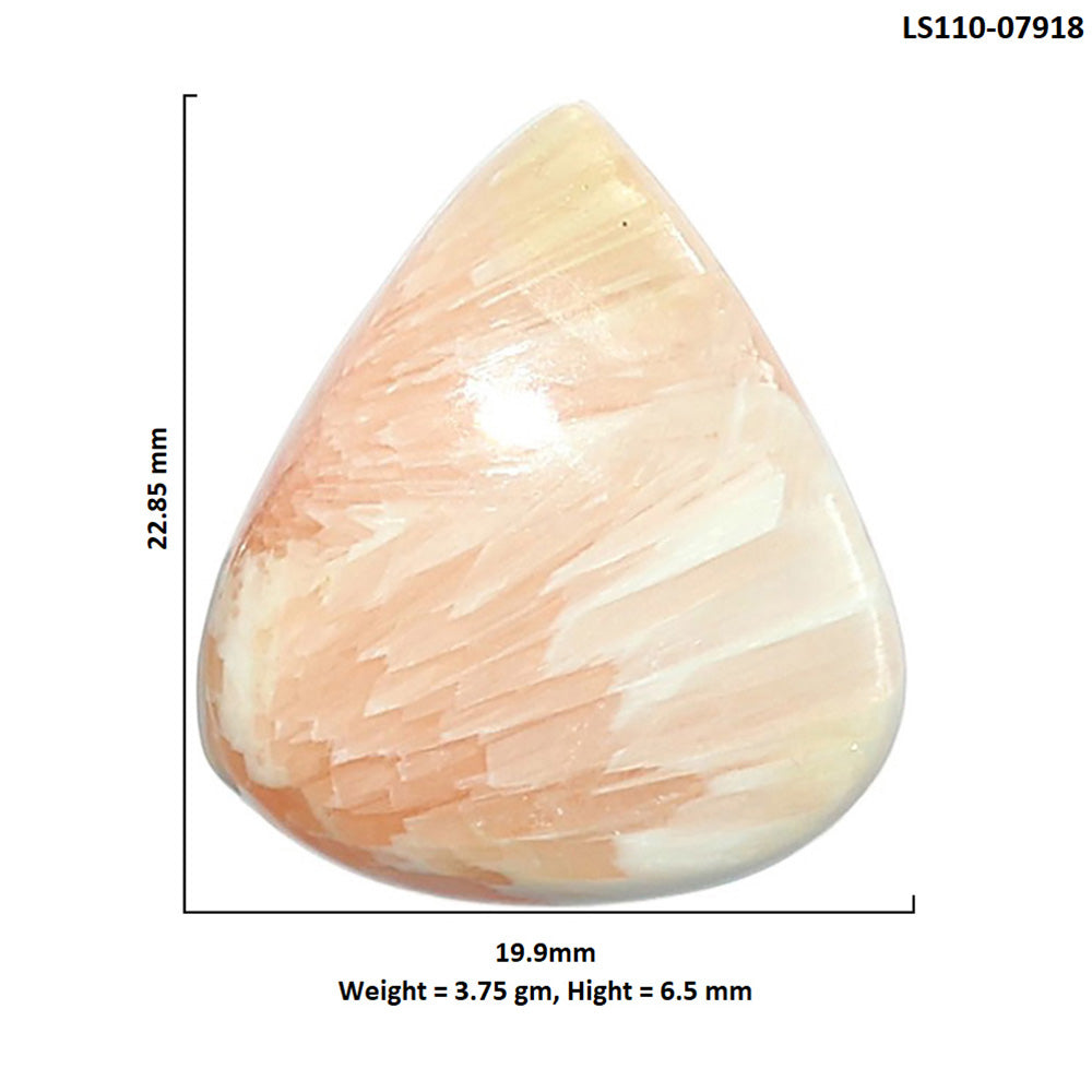 Orange Scolecite 19.9x22.85x6.5 mm Pear Shape Polished Gemstone LS110-07918