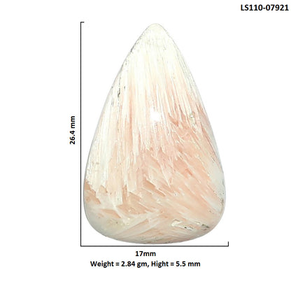 Orange Scolecite 17x26.4x5.5 mm Pear Shape Polished Gemstone LS110-07921