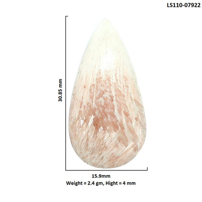 Orange Scolecite 15.9x30.85x4 mm Pear Shape Polished Gemstone LS110-07922
