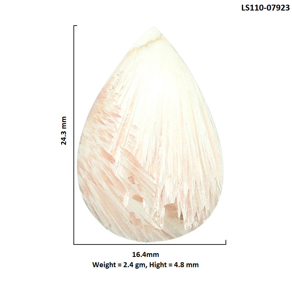 Orange Scolecite 16.4x24.3x4.8 mm Pear Shape Polished Gemstone LS110-07923