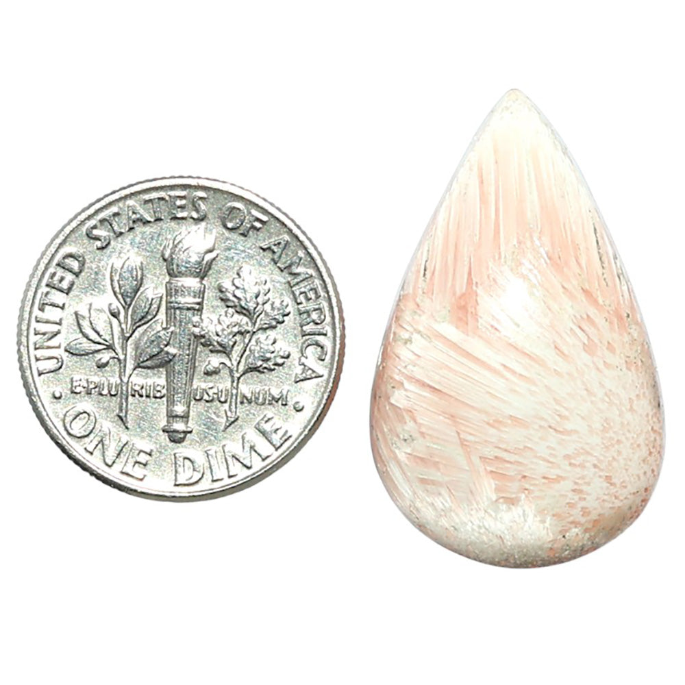 Orange Scolecite 16x26.15x5.7 mm Pear Shape Polished Gemstone LS110-07928