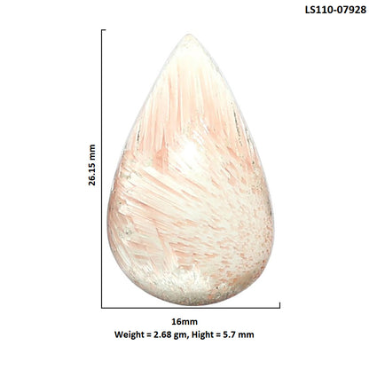 Orange Scolecite 16x26.15x5.7 mm Pear Shape Polished Gemstone LS110-07928