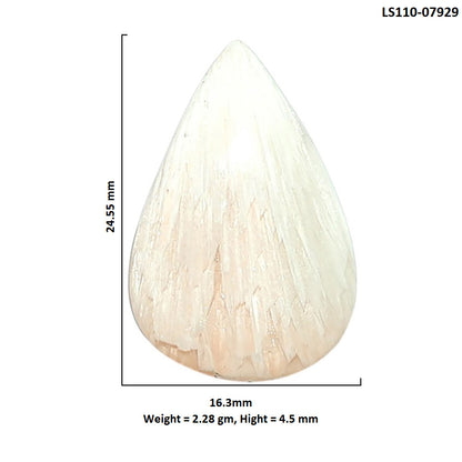 Orange Scolecite 16.3x24.55x4.5 mm Pear Shape Polished Gemstone LS110-07929