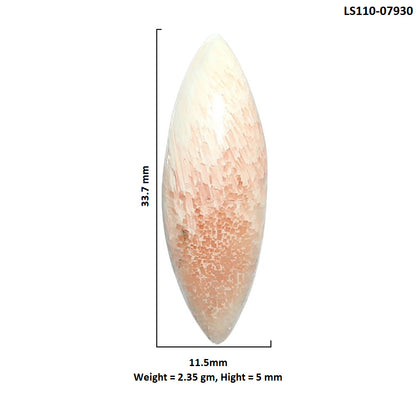 Orange Scolecite 11.5x33.7x5 mm Marquise Shape Polished Gemstone LS110-07930