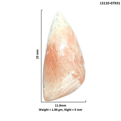 Orange Scolecite 11.8x25x5 mm Fancy Shape Polished Gemstone LS110-07931