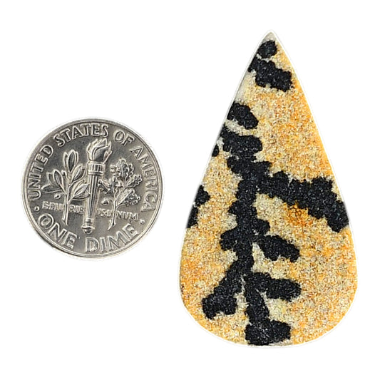 Germany Psilomelane Dendrite 20x35x5 mm Pear Shape Polished Gemstone LS111-06209