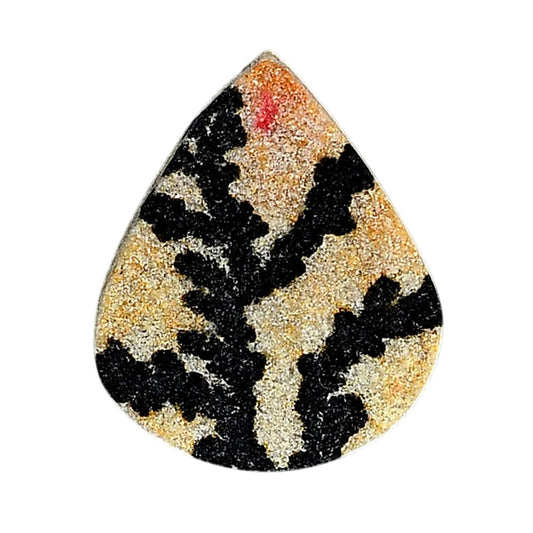 Germany Psilomelane Dendrite 23.6x28.5x5.5 mm Pear Shape Polished Gemstone LS111-06210
