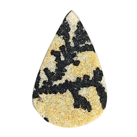 Germany Psilomelane Dendrite 20.6x32.2x5.5 mm Pear Shape Polished Gemstone LS111-06212