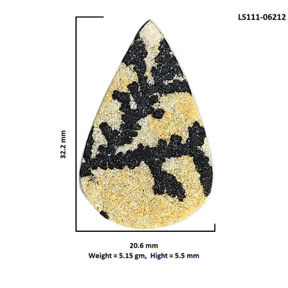 Germany Psilomelane Dendrite 20.6x32.2x5.5 mm Pear Shape Polished Gemstone LS111-06212