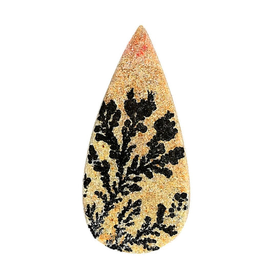 Germany Psilomelane Dendrite 16.3x34.2x6 mm Pear Shape Polished Gemstone LS111-06213