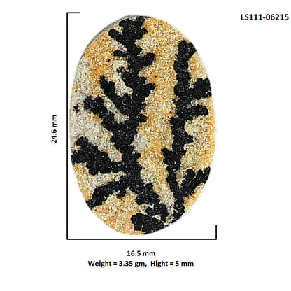 Germany Psilomelane Dendrite 16.5x24.6x5 mm Oval Shape Polished Gemstone LS111-06215