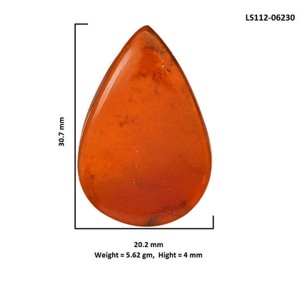 Hessonite Garnet 20.2x30.7x4 mm Pear Shape Polished Gemstone LS112-06230