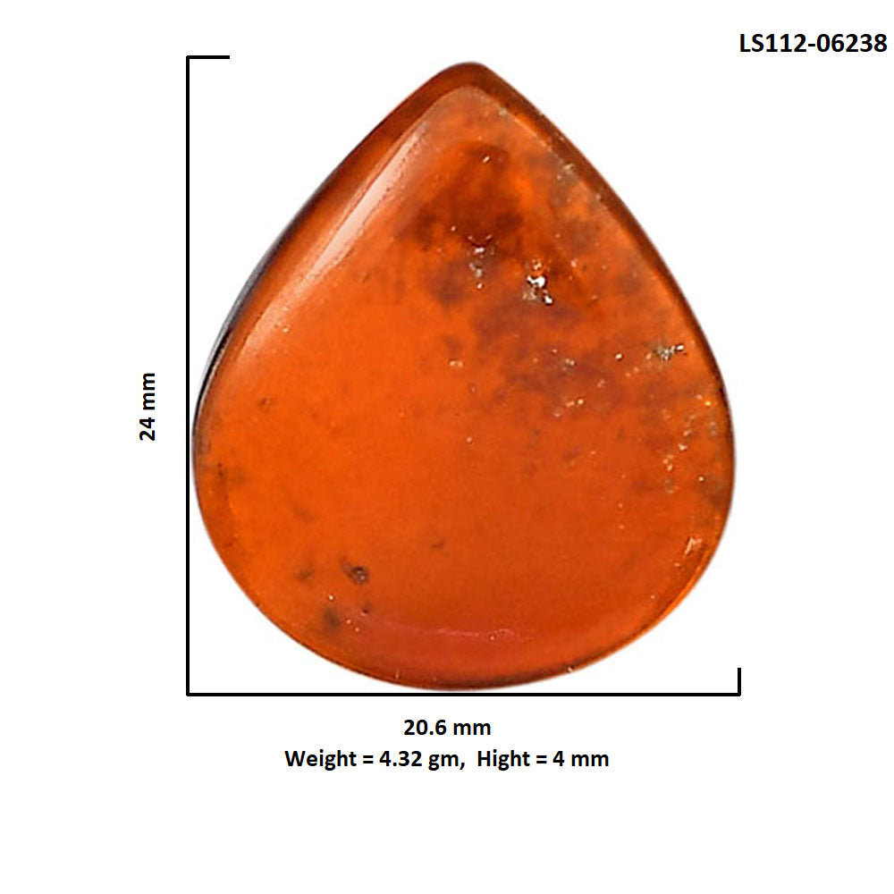 Hessonite Garnet 20.6x24x4 mm Pear Shape Polished Gemstone LS112-06238