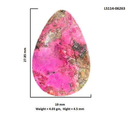 Pink Cobalt 19x27.85x4.5 mm Pear Shape Polished Gemstone LS114-06263