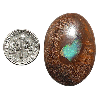 Natural Boulder Opal 25.35x35.65x6.5 mm Oval Shape Polished Gemstone LS115-010110