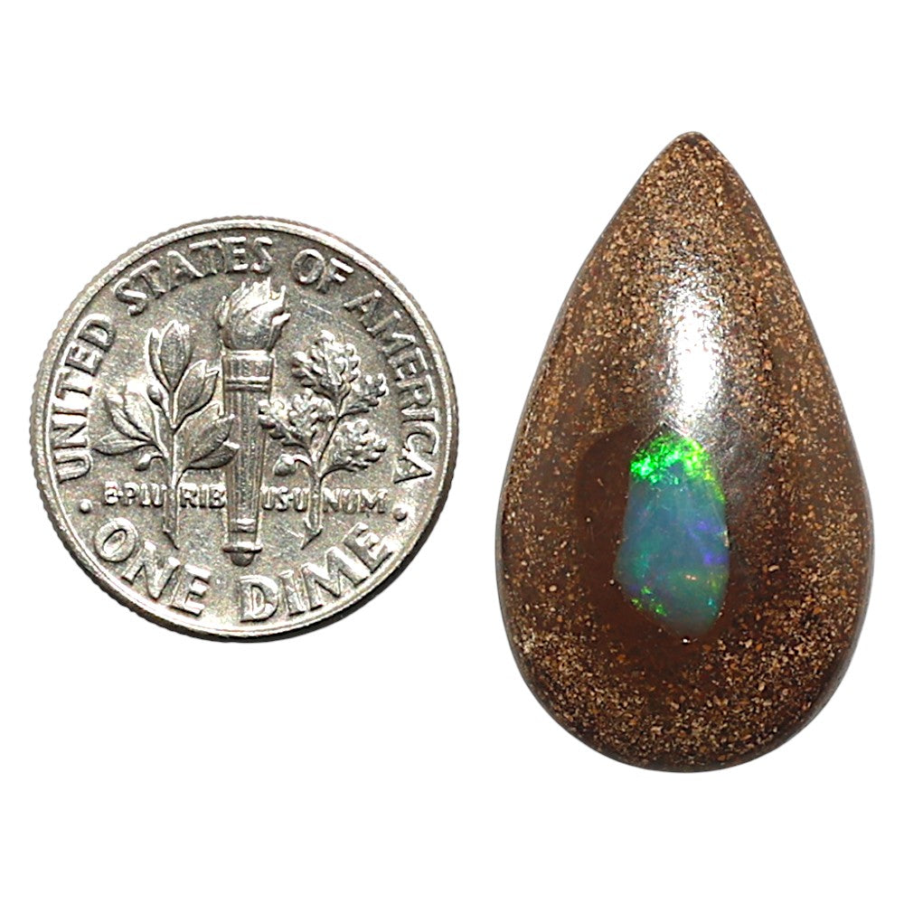 Natural Boulder Opal 15.9x26.7x5.5 mm Pear Shape Polished Gemstone LS115-010111