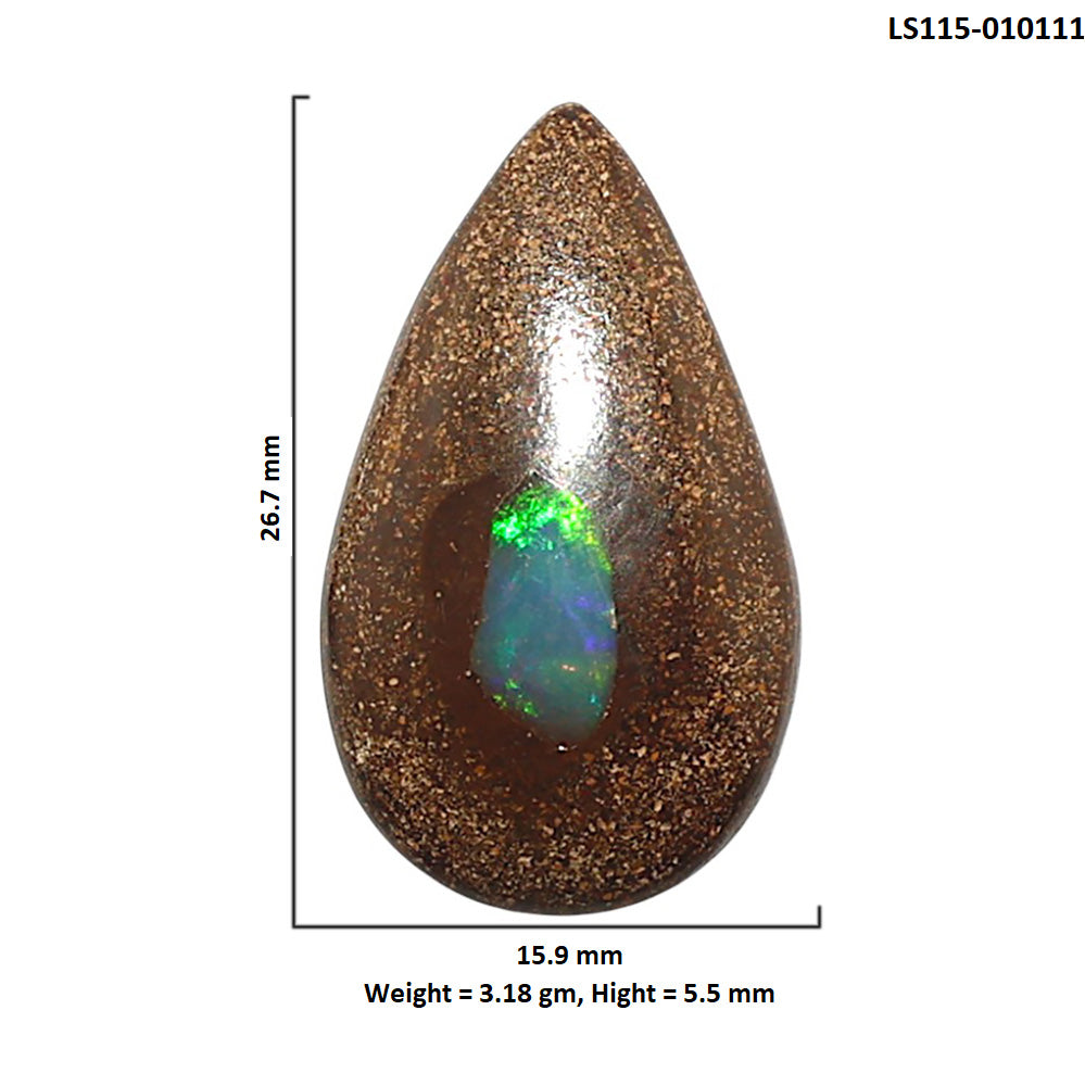 Natural Boulder Opal 15.9x26.7x5.5 mm Pear Shape Polished Gemstone LS115-010111