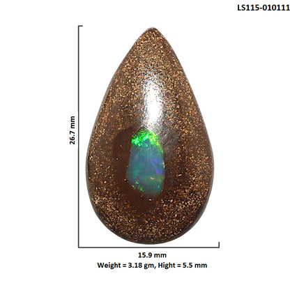 Natural Boulder Opal 15.9x26.7x5.5 mm Pear Shape Polished Gemstone LS115-010111