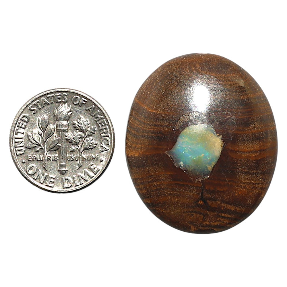 Natural Boulder Opal 25.8x30.6x6 mm Oval Shape Polished Gemstone LS115-010112