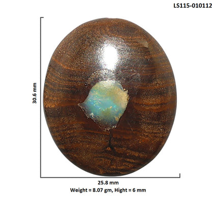 Natural Boulder Opal 25.8x30.6x6 mm Oval Shape Polished Gemstone LS115-010112