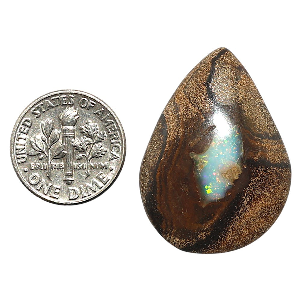 Natural Boulder Opal 23.35x31.7x6 mm Pear Shape Polished Gemstone LS115-010114